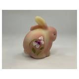 Fenton Burmese Art Glass Bunny Rabbit Uranium Glass