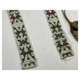 Native American Beadwork Bandolier Strap and Beaded Purse