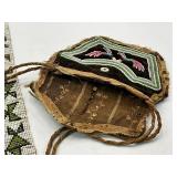 Native American Beadwork Bandolier Strap and Beaded Purse