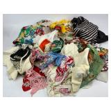 Vintage Hat Box of Scarves and Handkerchiefs
