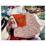 Vintage Hat Box of Scarves and Handkerchiefs