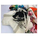 Vintage Hat Box of Scarves and Handkerchiefs