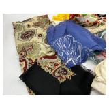 Vintage Hat Box of Scarves and Handkerchiefs