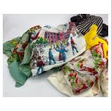 Vintage Hat Box of Scarves and Handkerchiefs