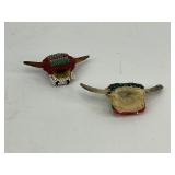 Two Native American Beadwork Bolo Tie Slides