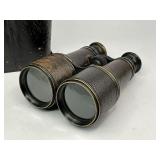 Antique Leather Wrapped Field Bioculars with Case