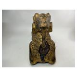 Antique India Gilt Wooden Carved Ram Sculpture