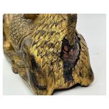 Antique India Gilt Wooden Carved Ram Sculpture