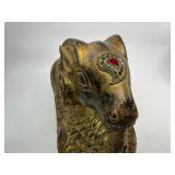 Antique India Gilt Wooden Carved Ram Sculpture