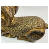 Antique India Gilt Wooden Carved Ram Sculpture