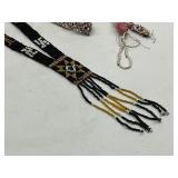 Native American Beadwork Necklaces and Pipestone Minn. Carved Arrowhead