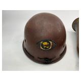 Military Style Brass Bugle and MSA Hard Hat