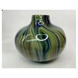 Murano Style Swirled Glass Vase - Heavy