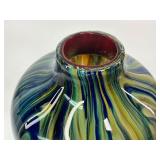 Murano Style Swirled Glass Vase - Heavy