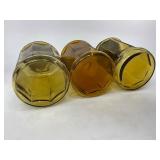 Three Antique Amber Glass Tobacco Jars