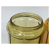 Three Antique Amber Glass Tobacco Jars