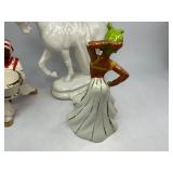 Ceramic Figure Lot - Rookwood Raven Bookend, Dancer Kreiss & Co., Blackamoor -Japan , Trojan Horse