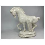 Ceramic Figure Lot - Rookwood Raven Bookend, Dancer Kreiss & Co., Blackamoor -Japan , Trojan Horse