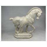 Ceramic Figure Lot - Rookwood Raven Bookend, Dancer Kreiss & Co., Blackamoor -Japan , Trojan Horse