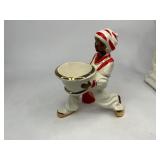 Ceramic Figure Lot - Rookwood Raven Bookend, Dancer Kreiss & Co., Blackamoor -Japan , Trojan Horse