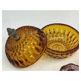 Art Glass Lot - Imperial, Fenton, Degenhart Toothpick Holders, Indiana Candy Dish, Heavy Glass Vase, and Votive