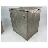 Cloverleaf Milk Box with Four Stoneware Butter Crocks