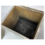 Cloverleaf Milk Box with Four Stoneware Butter Crocks