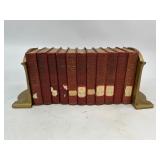 The University of Minnesota Cast Iron Bookends with 1931 Encyclopedia Books
