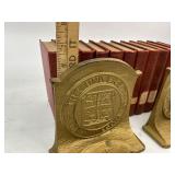 The University of Minnesota Cast Iron Bookends with 1931 Encyclopedia Books