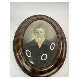 Three Antique Oval Convex Glass Portrait Pictures