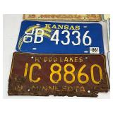 Vintage Minnesota License Plate Lot