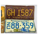 Vintage Minnesota License Plate Lot