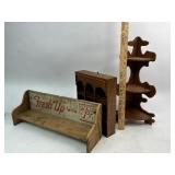 7up Wood Crate Shelf and 2 Trinket Display Shelves