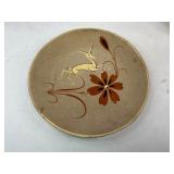 Mid Century Tonala Leaping Gazelle Pottery + Romanian Folk Art Plates