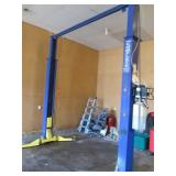 Two White Plastic Patio Storage Crates with Hose reel