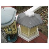 Garden Decor Lot - Ceramic Planters, Outdoor Pots, White Spiral Lamp & Solar Light