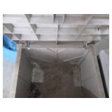 Two White Plastic Patio Storage Crates with Hose reel