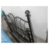 Bed Frame - Black Wrought Iron with Decorative Headboard & Footboard