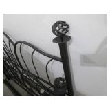 Bed Frame - Black Wrought Iron with Decorative Headboard & Footboard