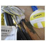 Quest Rec Level Badminton/Volleyball Set - 4 Rackets & Volleyball
