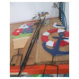 Metal garden decor, Nautical Anchor & Lifebuoy Wall Decor with Welcome Sign