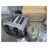 Hamilton Beach 2-Way Flex Brew Coffeemaker, 4-Slice Toaster, Blender, Gibson Dinnerware, Bread Box