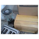 Hamilton Beach 2-Way Flex Brew Coffeemaker, 4-Slice Toaster, Blender, Gibson Dinnerware, Bread Box
