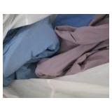 Clear Plastic Storage Tote with Assorted Linens, Towels & Decorative Home Decor