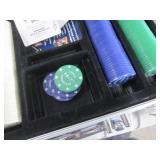Poker Chip Case Set with 4 Color Stacks and Hoyle Cards