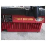 7-Inch Wet Tile Saw - Red Tile Saw with Sliding Fence