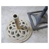 Two Umbrella holders - Square Base with Spout & Circular Lattice Base (Lot of 2)
