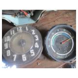 Vintage Auto Instrument Cluster - Dual Round Gauges (Tachometer & Engine Gauge)
