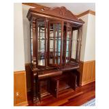 China Cabinet Hutch - Antique Mahogany, 59 x 17 x 91 in