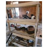 3-Tier White Plastic Garage Shelving Unit with Baskets